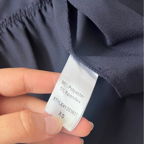 Tuckernuck Pomander Place Poplin Kenzo Dress Flutter Tiered Long Sleeves Navy XS - Picture 6 of 9